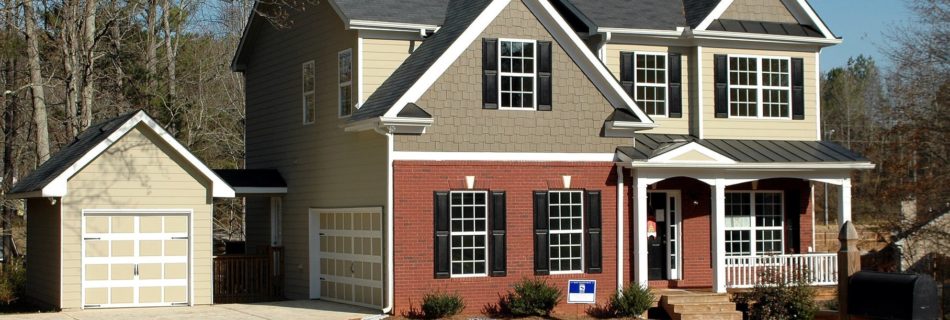 white grey and red wooden house
