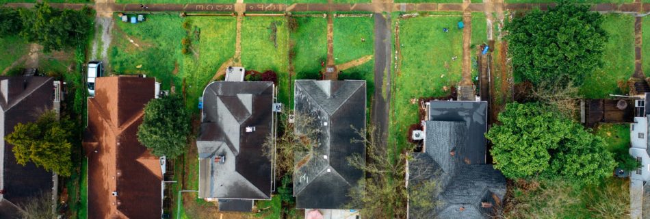 aerial shot of houses